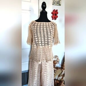 Vintage 50s 60s crochet two-piece set
